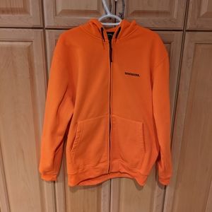 Men's Hunter Orange Zip Up Sweatshirt Size XL
